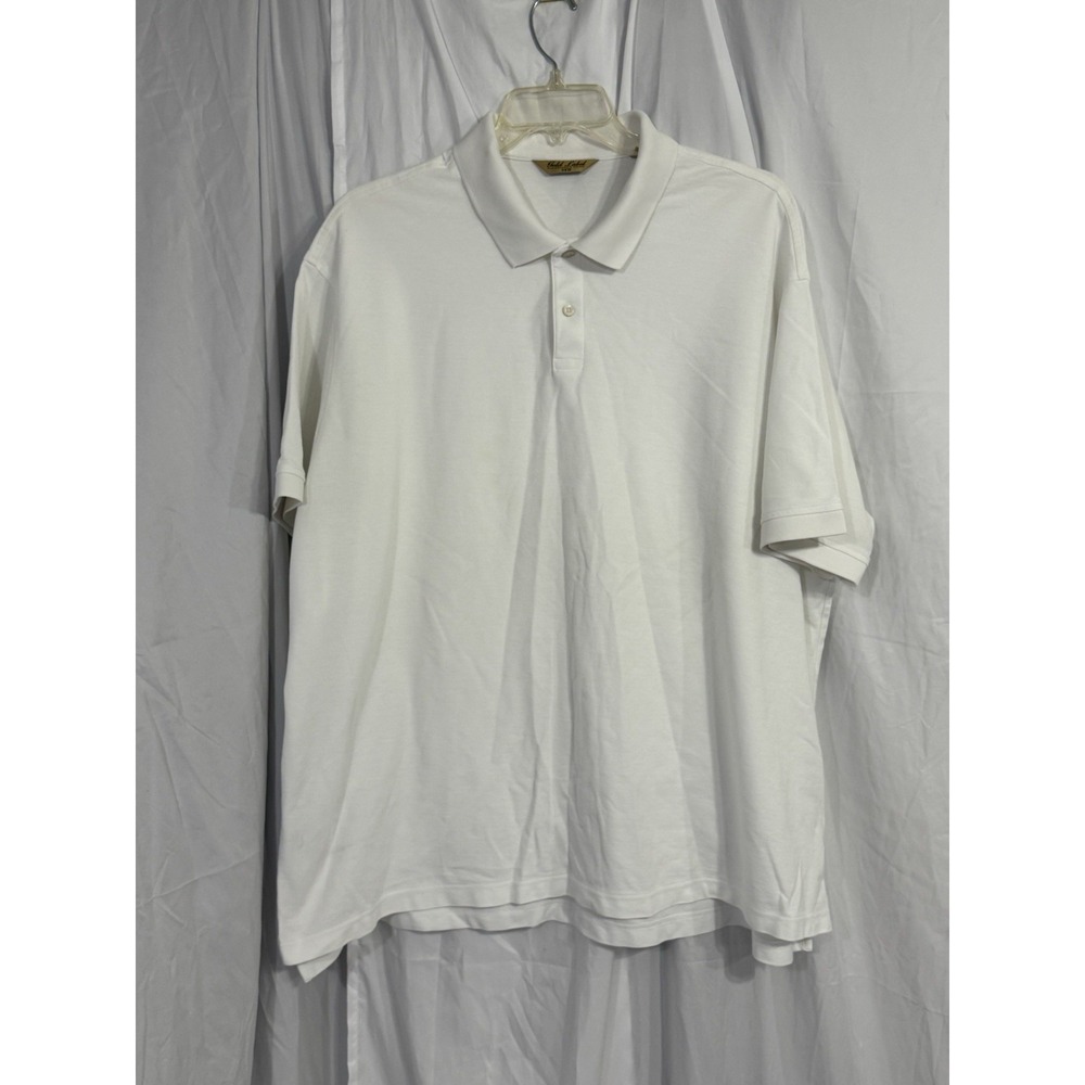Roundtree And Yorke Polo Shirt Mens 3XB Gold Label White Pima Cotton Performance